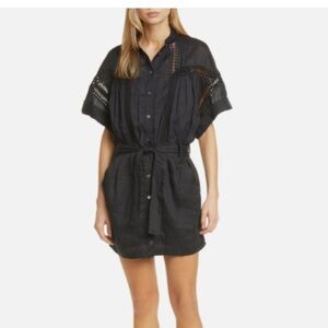 FRAME Short Sleeve Peasant Bohemian Style Shirt Dress